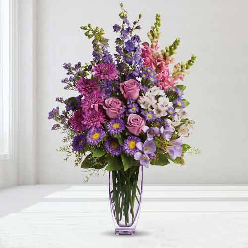 Bouquet of Pink and Purple Blended Blooms