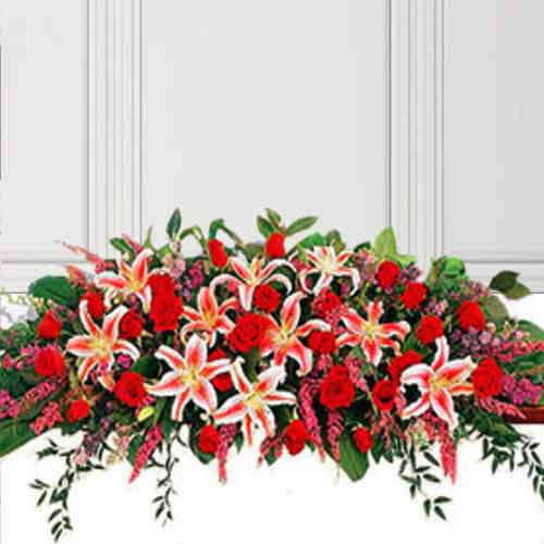Casket Arrangement of Rose and Lily